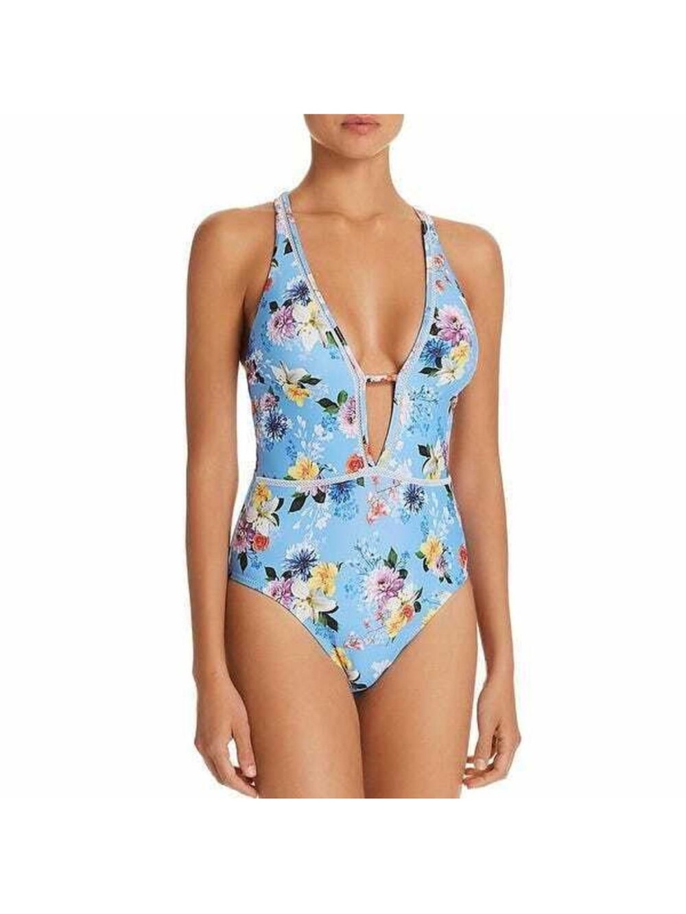 Nanette Lepore Monaco Bouquet Goddess Floral One Piece Swimsuit Size Medium